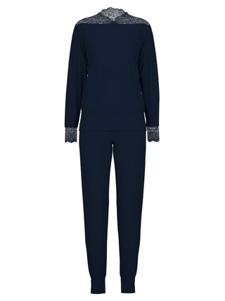 DAMEN Pyjama mit Bündchen