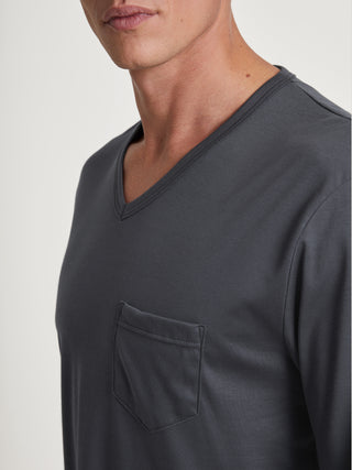 HERREN Pyjama, anthrazit