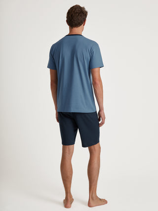 HERREN Pyjama kurz, coronet blue