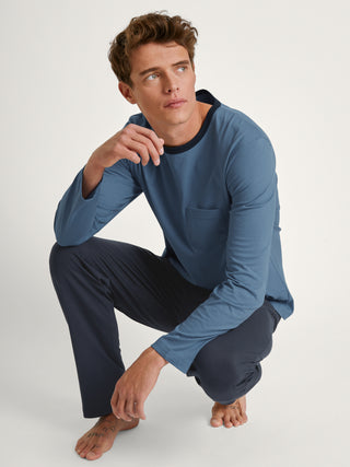 HERREN Pyjama, coronet blue