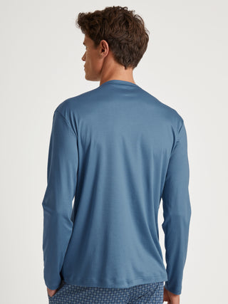 HERREN Shirt langarm, coronet blue