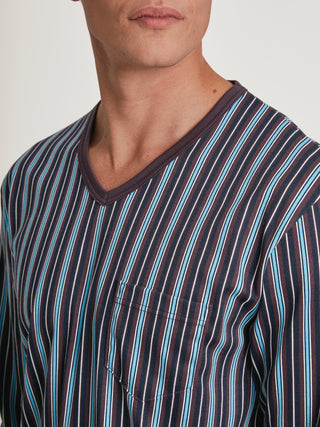 HERREN Pyjama mit Bündchen, plum