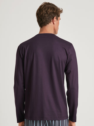 HERREN Shirt langarm, plum