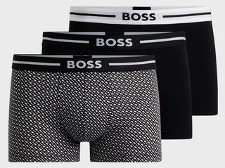 Dreier-Pack eng anliegende Boxershorts aus Stretch-Baumwolle mit kurzem Bein und Logos am Bund