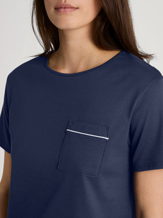 DAMEN Pyjama kurz, peacoat blue