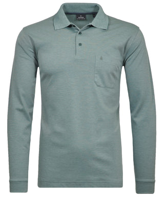 Softknit-Polo mit Brusttasche, Langarm