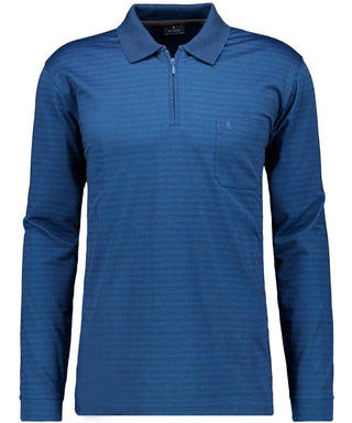 Fineliner-Poloshirt mit Reissverschluss, Langarm