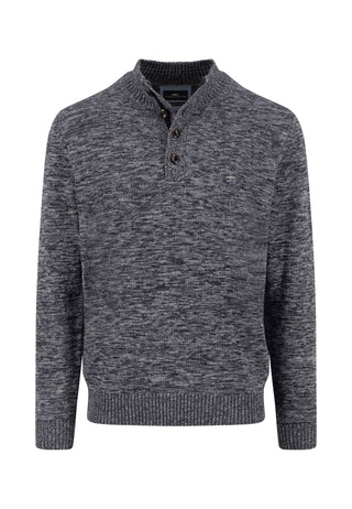 Buttoned Troyer, twisted mouliné
