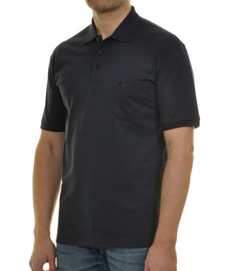 Softknit-Polo mit Brusttasche, kurzarm