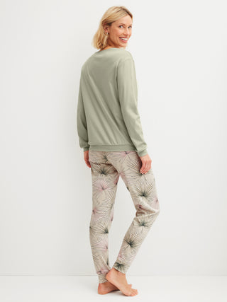 DAMEN Pyjama mit Bündchen