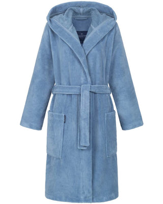 Morgenstern Bademantel Damen Kapuze, kurz, Multifaser, MILA, jeansblau