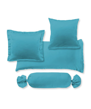 G-009100 | colours | fleuresse | Seidig glänzende Mako Satin Bettwäsche blau |  6066 PETROL  | 100% Baumwolle | 4043202303780