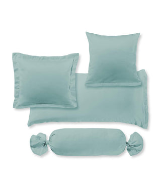 G-009100 | colours | fleuresse | Einfarbige Mako Satin Bettwäschegarnituren in Aqua Blau |  6078 AQUA  | 100% Baumwolle | 4043202467208